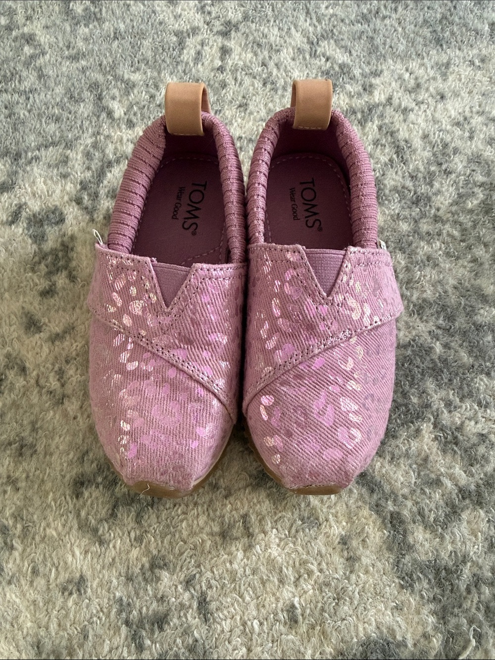 Toms Kids Slip-On Sneakers in Dusty Rose with Metallic Spot Accents
